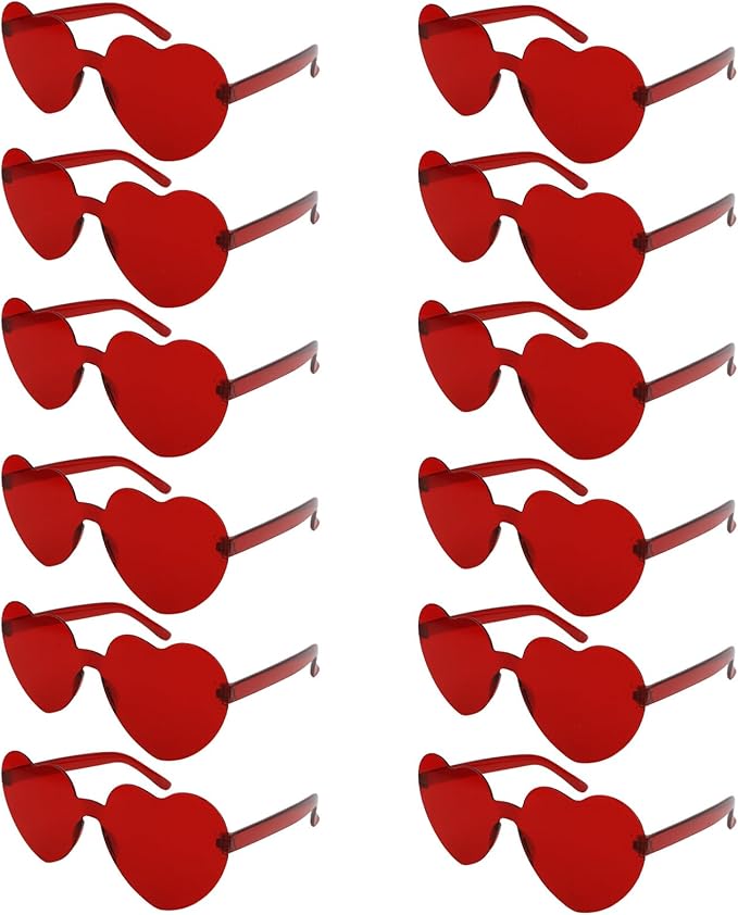 Heart Sunglasses 12/18/24 Pcs Heart Shaped Glasses for Women Cute Funny Party Glasses Party Favors Accessories