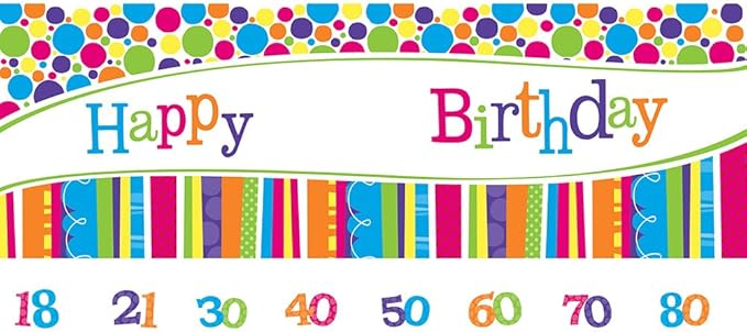 Creative Converting Bright and Bold Giant Party Banner with Customizable Age Stickers