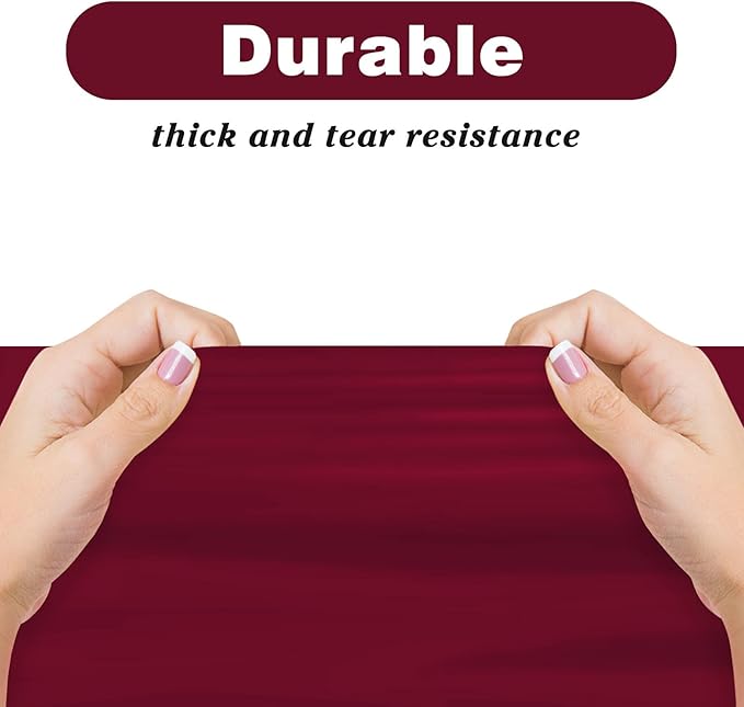 Kopokita 2PCS Burgundy Plastic Tablecloths 54 x 108 Inch, Disposable Table Cloths Rectangle Party Table Covers