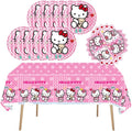 41 pcs Pink Cat Party Decoration Hello Cat Pink Kite Including 1pc Tablecover 20 pcs 7 inches Plates and 20 pcs 6.5 inches Napkins Cat Theme Birthday Party Decoration Favor Sets (41pcs hot pink)