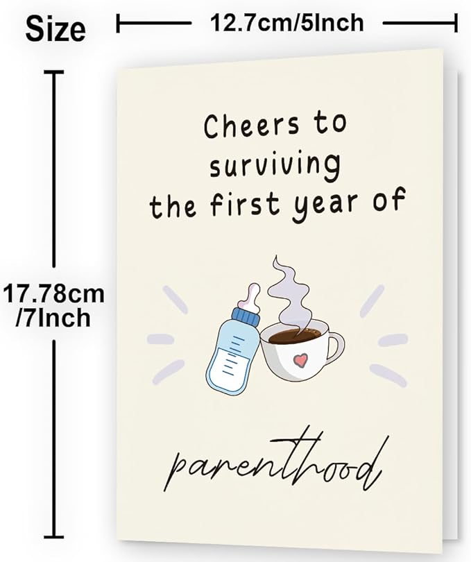 1st Birthday Card for Girl & Boy | First Birthday Card for Boy & Girl | 1st Bday Gifts Decorations | 1 Year Old Bday Card