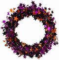 PMU 25 Ft Star Wire Shiny Garland Black, Orange and Purple- Halloween Party,Wedding, Birthday, Festive Home Decoration Ornament