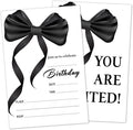 Black Bow Birthday Invitation Cards For Girls Adult Teens, Birthday Party Supplies Favors, 20 Fill-In Invitation Cards with Envelopes -01