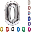 YPSelected 32 Inch Large Foil Helium Number Balloon Birthday Wedding Party 0-9 (Silver, 0)