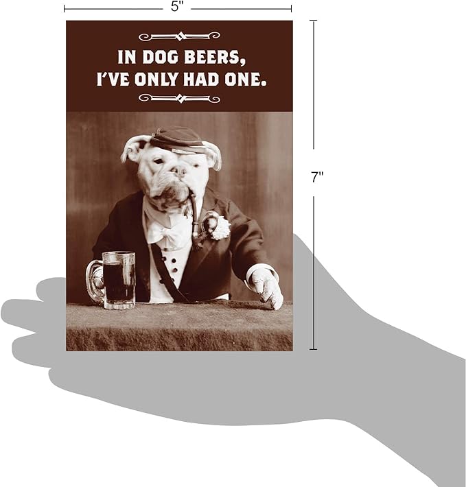 NobleWorks - Humorous Birthday Greeting Card with 5 x 7 Inch Envelope (1 Card) Bday Dog Beers Birthday 4120Z