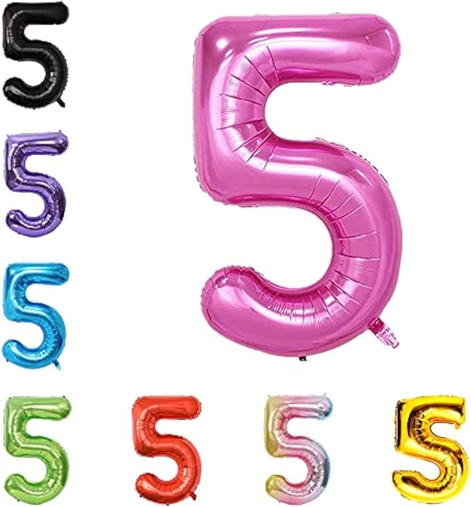 40 Inch Large Foil Helium Number Balloon Birthday Wedding Party 0-9 (Pink, 5)
