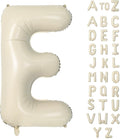 Biapian 40 Inch Letter E Balloons, Giant Cream E Foil Balloon, Big Single Alphabet A-Z Balloons, Beige Large Aluminum E Balloons Helium for Birthday, Baby Shower, Wedding, Anniversary Party Decoration