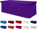 Smiry Spandex Tablecloth, Elastic Fitted Stretch Tablecloth for 4FT Rectangle Tables, Waterproof Washable Table Cover Skirt for Outdoor, Wedding, Banquet & Parties (Purple, 48Lx30Wx30H Inch)