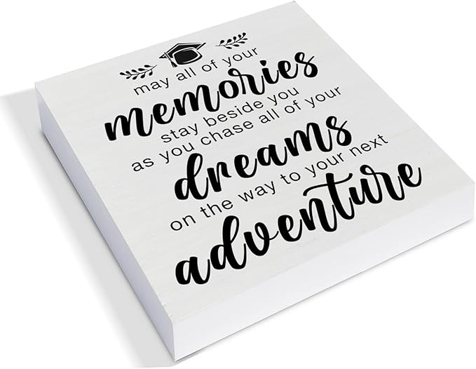 Country Graduation Quote Wood Box Sign Decor Desk Sign Grad Quote Wooden Box Block Sign Rustic Home Shelf Wall Decoration Grad Gift