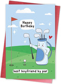 Funny Golf Birthday Card for Boyfriend, Golf Lover Birthday Card from Girlfriend, Best Boyfriend by Par