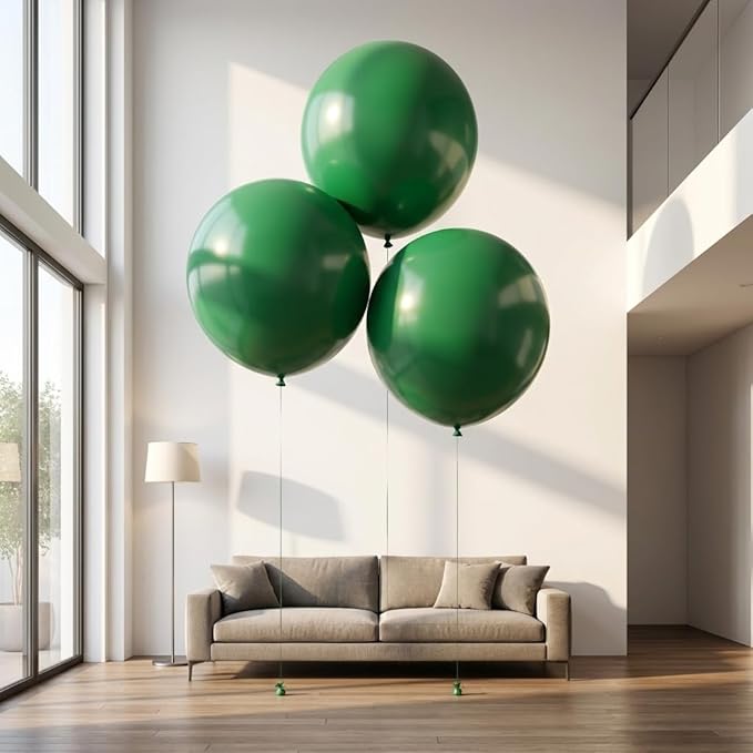 KALOR Green Giant Balloons 36 Inch Large Latex Balloons, 4 Pack Jumbo Round Helium Balloon for Birthday Bridal Shower Wedding Baby Shower Party Decorations