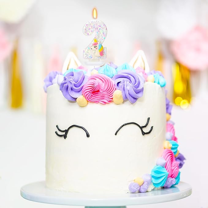 Birthday Candles - Number 2 Candle, Birthday Candles for Cake, Cartoon Birthday Party Supplies, Birthday Decorations for Cake Topper