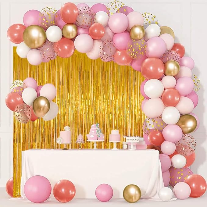 Valentines Day 3 Pack 3.3 * 8.3 ft Foil Curtain Metallic Tinsel Fringe Curtains Photo Booth Props Backdrop for Birthday Wedding Engagement Baby Shower Christmas Holiday Celebration Partyl,Gold