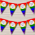 Rainbow Stripes Bright Gay Pride Personalized Birthday Party Bunting - Hanging Party Decoration - Birthday Party Banner Garland | Decorative Party Supplies