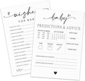 30 Pcs Baby Shower Game Cards - Predictions & Advice Wishes - Minimalism Baby Predictions Cards for Boys Girls, Babys Shower Decorations & Party Favor - A01