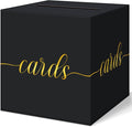 QIKSION Black Graduation Card Box, Gold Foil Gift Card Box for Party Decorations, Wedding Reception, Birthday, Baby & Bridal Shower, Anniversary, Retirement