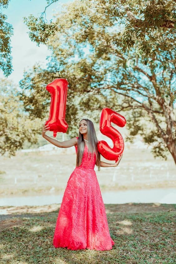 Red Number 5 Balloon 40 Inch, 5th Birthday Party Decorations for Children, Giant 5 Foil Balloon for Party Supplies