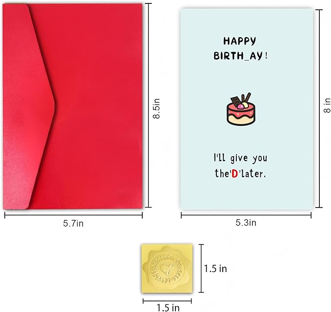 Funny Birthday Card for Wife Women, Girlfriend Bday Card for Her, Inappropriate Birthday Cards
