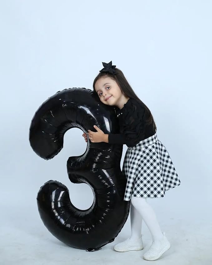 40 Inch Black Number 18 Balloon, Giant Number 18 Balloons for 18th Birthday Decorations, Party Supplies for Baby Boy Girl, Black Party Decor