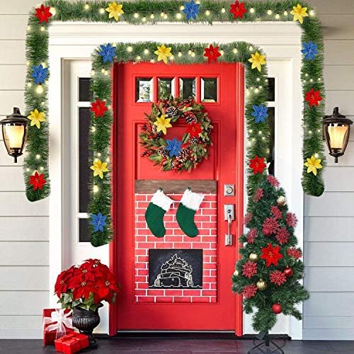 Christmas Garland for Outdoor/Indoor Decoration, Soft Greenery Artificial Garland Decorations, Non-lit Green Xmas Garlands Perfect for Party Home Garden and Holiday Festival Decor, 50 Feet 2 Pack