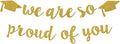 2026 Graduation Decorations Pre-Strung Blingbling We Are So Proud of You Banner Glitter Graduation Garland for Class of 2026 High School College Grad Party (Golden)