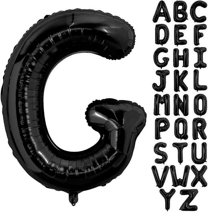 Black Letter G Balloons, 40 Inch Alphabet G Letter Balloons Foil Mylar Big Letter Balloons for Birthday Party Anniversary New Year Graduation Wedding Decorations