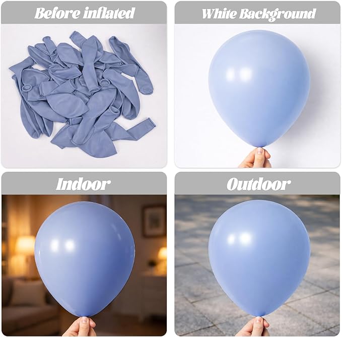 105pcs Dusty Blue Balloons 12inch Party Latex Balloons for Boys Girls Birthday Baby Shower Gender Reveal Wedding Sunflower Party Decorations