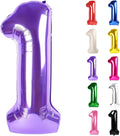 Purple Number 1 Balloon for First Birthday 40 Inch, 1st One Number Balloons Birthday Decorations for Girl Boy Toddler Baby