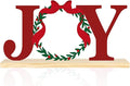 COCHIE Metal Merry Christmas Joy Sign, Christmas Wreath Table Centerpieces Decorations for Home, Office, Shelf, Mantel, Indoor, Xmas Red and Green Party Decor Supplies (XMAS B)