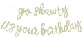 BEISHIDA Light Gold Go Shawty It's Your Birthday Banner - NO DIY - Hip Hop Theme Glitter Happy Birthday Banner - Pre-Strung - Black Rap Theme Happy Birthday Sign for Man Women birthday Party Supply