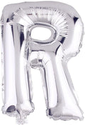 Glanzzeit 16 Inch Silver Foil Balloons Letters A to Z Numbers 0 to 9 for Prom Wedding Birthday Party Decor (Letter R)