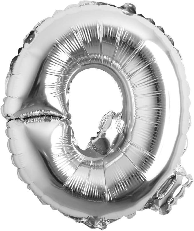 16" inch Single Silver Alphabet Letter number Balloons Aluminum Hanging Foil Film Balloon Wedding Birthday party decoration banner Air Mylar Balloons (16 inch Silver Q)