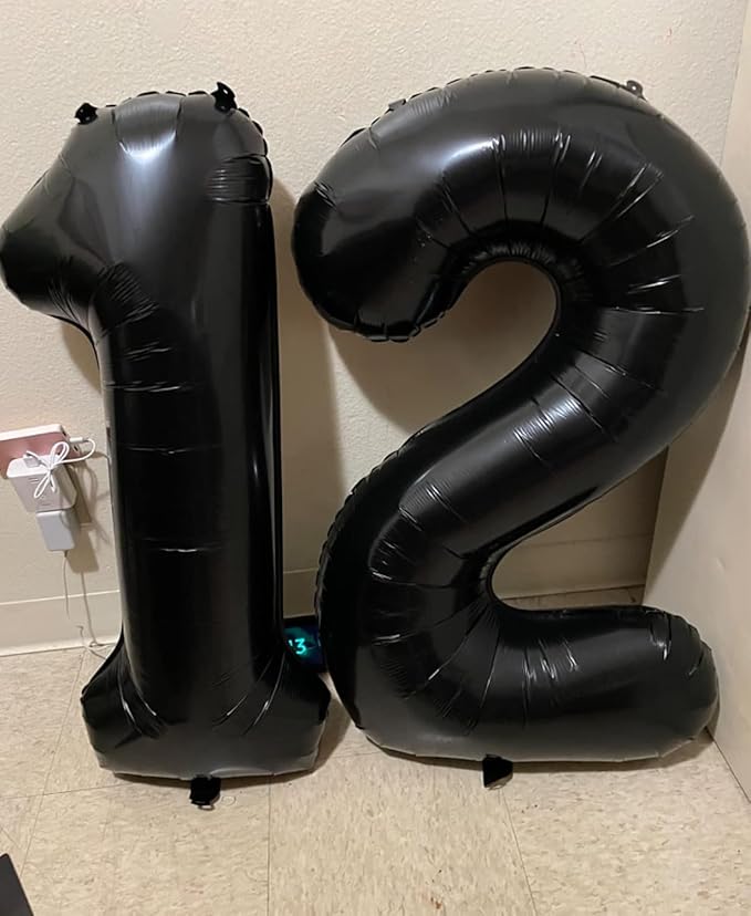 Smlpuame 40 inch Number Balloon 0-9 Black Large Number 4 Balloons,Digital Balloons for Birthday Party Celebration Decorations Supplies, Helium Foil Number Balloons for Wedding Anniversary