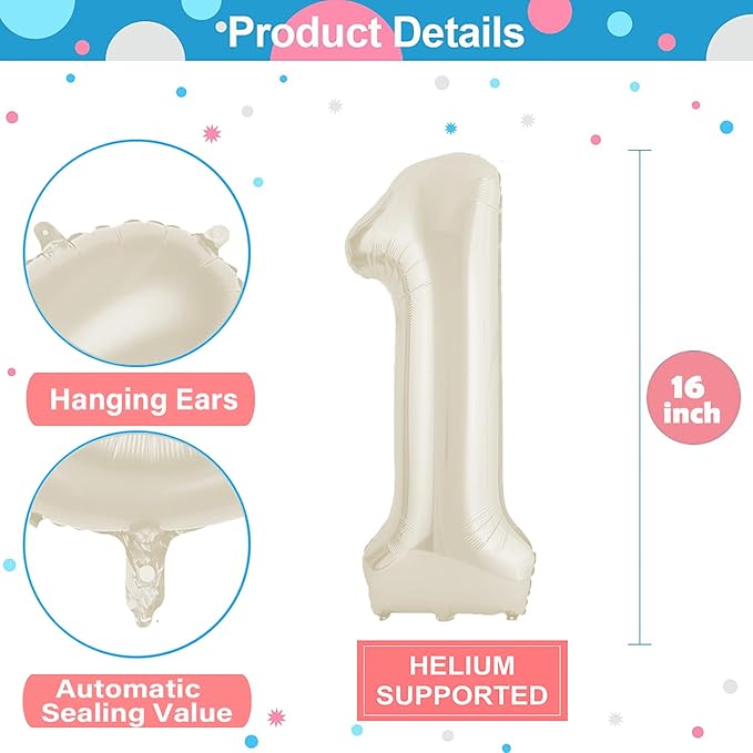 Number Balloons 16 Inch Mylar Foil Number 0-9 Balloons Set for Party Decoration Custom Digital Balloons 10 Pieces Party Supplies (nude)