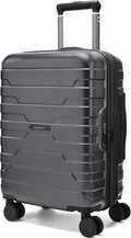 BAGSMART Carry On Luggage 22x14x9 Airline Approved with Spinner Wheels,Lightweight 20 Inch Luggage with TSA Lock,Expandable Hard Shell Carry On Suitcases for Men Women,Gray