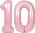 SUWEN 40 Inch Pink Large 10 Balloon Numbers Big Foil Helium Number Balloons 0-9 Jumbo Happy 10th Mylar Birthday Party Decorations for Girl Anniversary Party Supplies