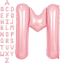 SUWEN 40 Inch Pink Large M Letter Balloons Big Foil Helium Letter Balloons A-Z Jumbo Mylar Happy Birthday Party Decorations for Girl Anniversary Party Supplies