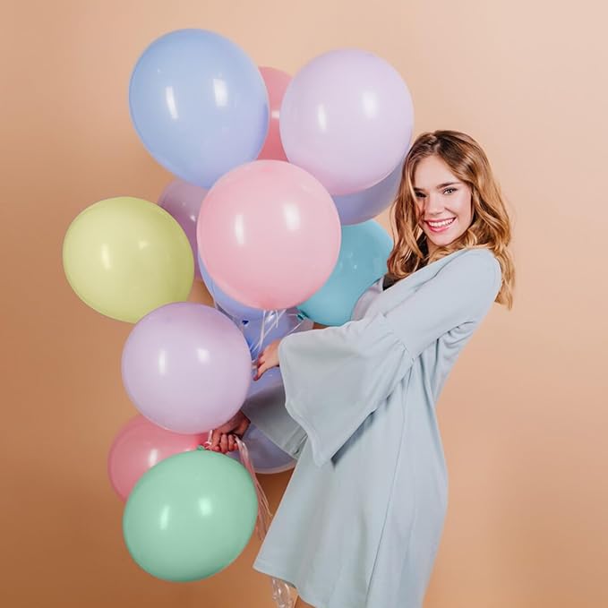 Pastel Balloons Latex Pastel Birthday Decorations 10 Pack 36 inch Round Helium Multicolor Macaron Rainbow Decor for Birthday Rainbow Party Baby Shower Wedding Easter Balloons Decorations