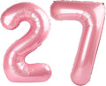 40 Inch Pearlescent Pink Number 27 Balloon Rose Number 27 Balloon 40 Inch, 27th Birthday Party Decorations for Boy or Girl Huge Mylar Anniversary Party Supplies