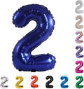 YPSelected 32 Inch Large Foil Helium Number Balloon Birthday Wedding Party 0-9 (Navy Blue, 2)