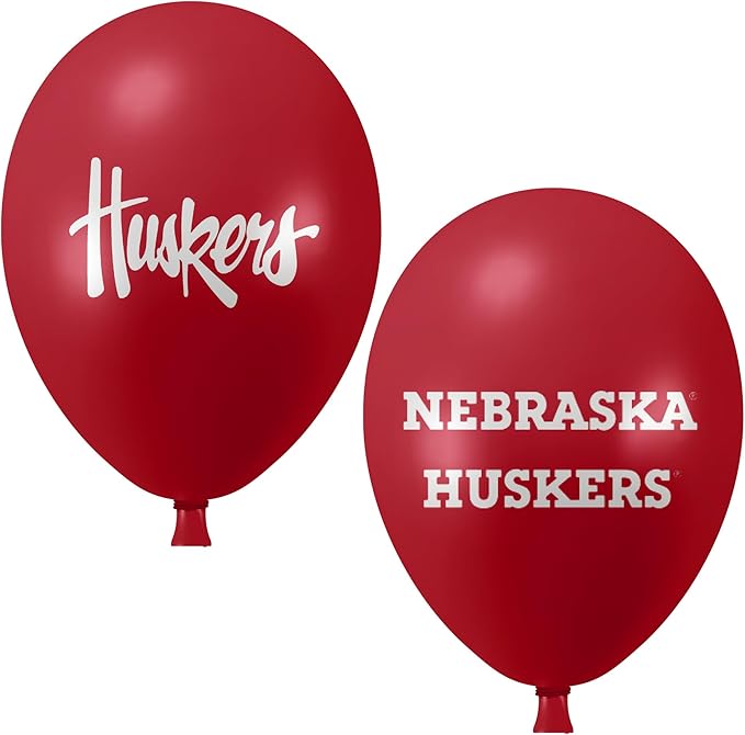Nebraska Cornhuskers Balloons 10 Pack 11" Official Licensed Logos, Helium Quality Latex Balloons, Perfect for College Football Team Celebration, Decorated Front and Back by Westrick