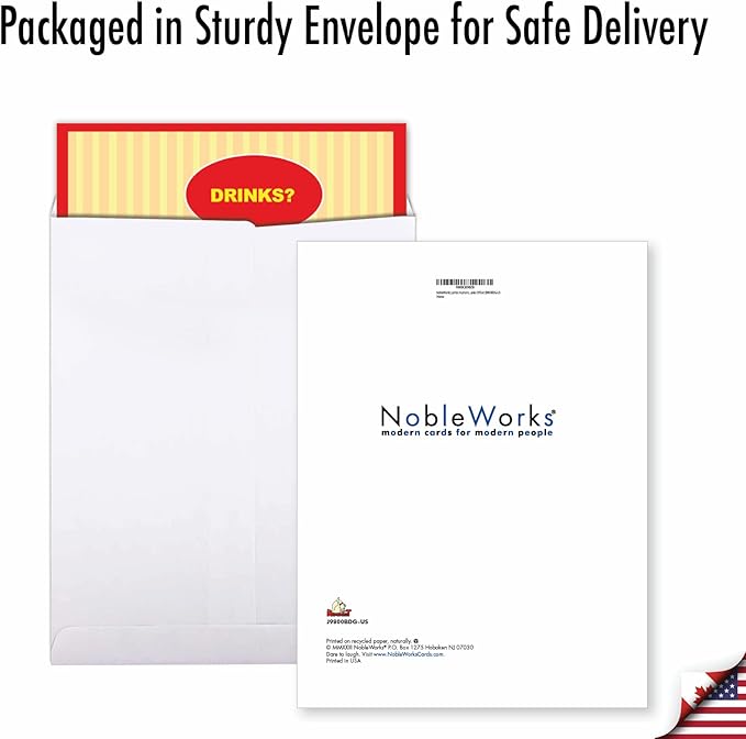 NobleWorks Jumbo Humorous Birthday Greeting Card From Us 8.5 x 11 Inch with Envelope (1 Pack) Big, Jumbo Bday No Thanks Officer J9800BDG-US