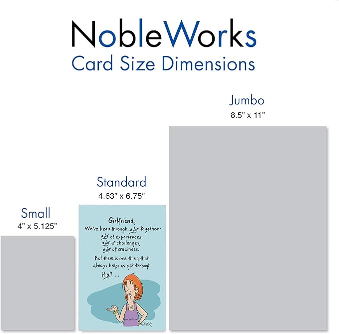 NobleWorks - 1 Funny Women's Birthday Card with Envelope - Cartoon Humor, Stationery Bday Celebration Card for Wife, Women - A Lot Together C3339BDG
