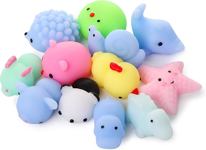 Mr. Pen- Pastel Animal Squishy Toys, 12 Pack, Washable Twistable Stretchy Squishies, Soft Stress Relief Sensory Toys for Squeezing,, Party Favors & Classroom Rewards, Easter Egg Fillers