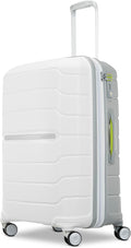 Samsonite Freeform Medium Luggage with Dual 360° Spinner Wheels - Checked Suitcase - TSA Lock, Airline-Approved - Lightweight Durable Polypropylene Expandable Hardshell - White/Grey