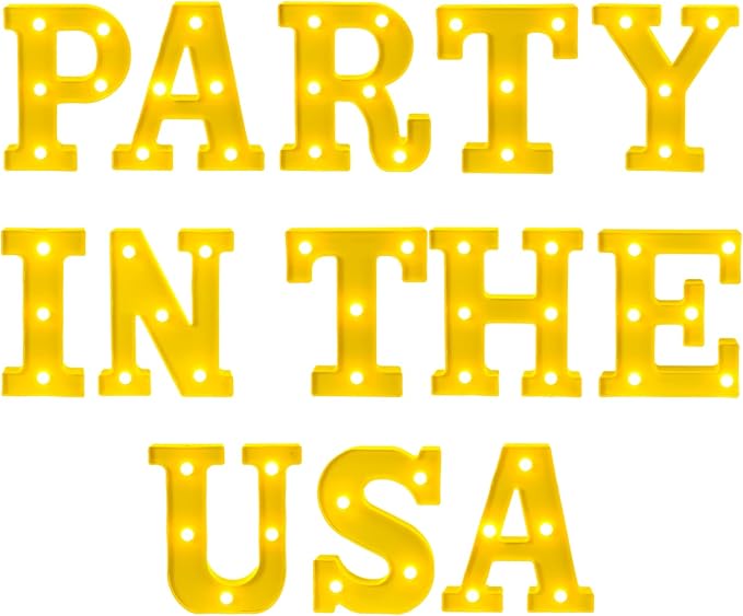 Honoson 13 Pcs 4th of July Decorations Party in The USA Lights up Signs 250th Memorial Day Patriotic Parties Table Decor Set for Independence Day Memorial Veterans Patriotic Party Decorations