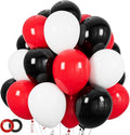 Red and Black Balloons 100Pack 12 inch Matte Black Red and White Latex Balloon Bulk for Birthday Party Graduation Racing Car Poker Card Decorations Supplies