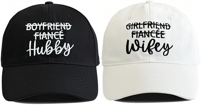 Adjustable Embroidered Hat for Bridal Shower Wedding Engagement Anniversary Honeymoon Newlyweds Couples Gifts