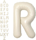 SUWEN 40 Inch Cream Large R Letter Balloons Big Foil Helium Letter Balloons A-Z Jumbo Mylar Happy Birthday Party Decorations for Girl Anniversary Party Supplies