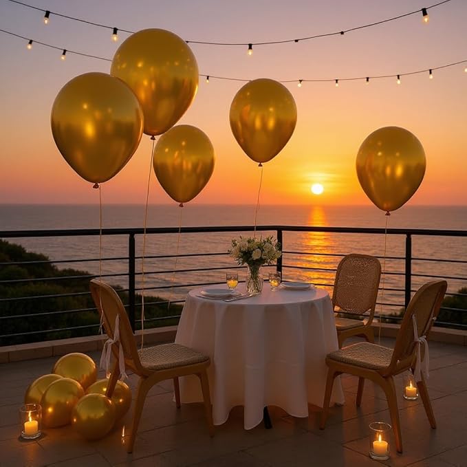 50 Pcs 12 Inch Golden Yellow Balloons, Matte Gold Latex Balloons for Party Decorations, Thick Sunflower Yellow Balloons for Bee Theme Birthday, Baby Shower